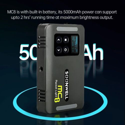 SOONWELL MC8 RGB Full Color Pixel Pocket Camera Light 2600K-6000K Magnetic Light - Picture 7 of 9