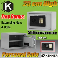 KENNER Personal Electronic Security Safe Box Access Safes Home Office 25cm WHITE