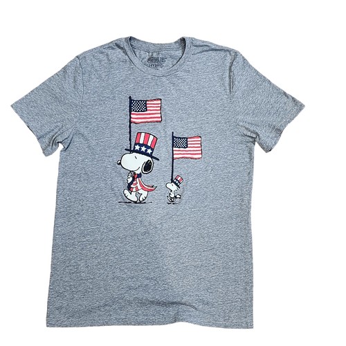 Peanuts Hybrid Snoopy & Woodstock Kids Fourth Of July Crew Neck T-Shirt Size M - Picture 5 of 6
