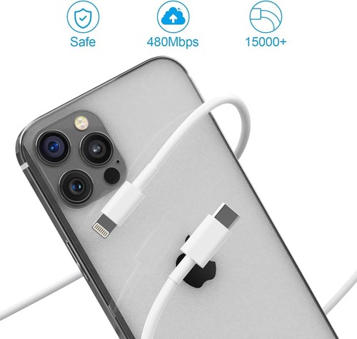 20W Fast Charging Dual-Port Charger + MFi-Certified 6FT/10FT Cable Set for Apple - Photo 7 sur 9