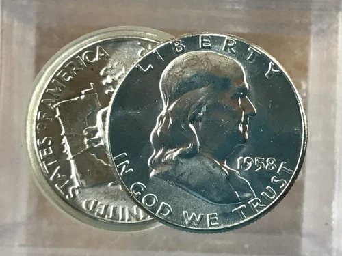 1958 Franklin Silver Half Dollar Original Roll of 20 Coins Choice BU   E0569