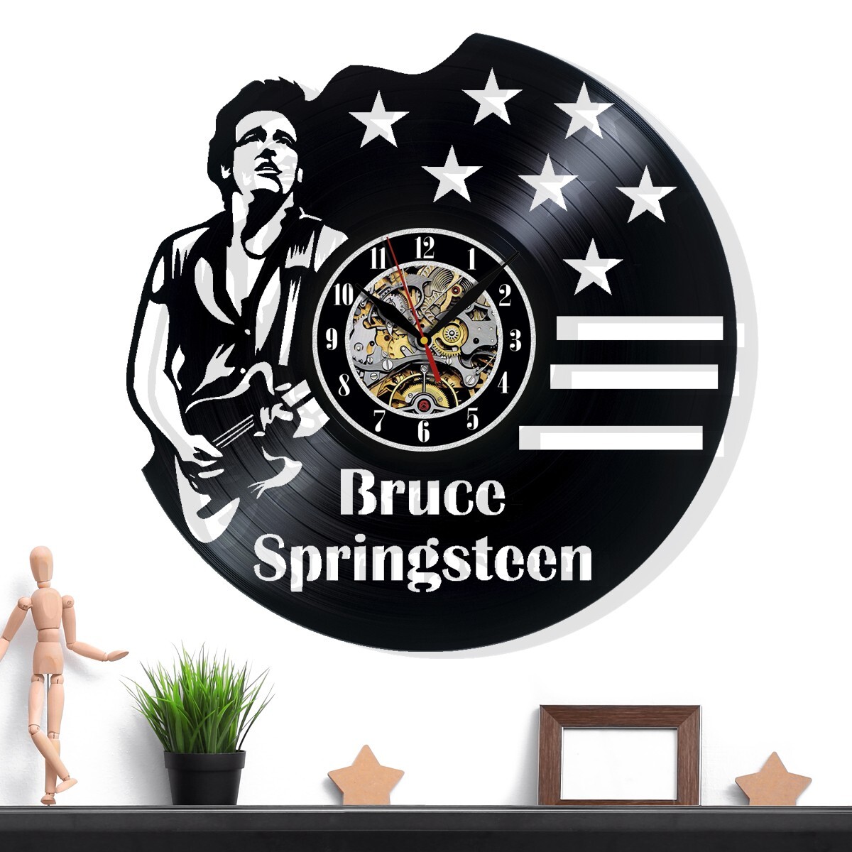 Bruce Springsteen Vinyl Wall Clock Retro Decor Home Accent Perfect Gift - s l1200