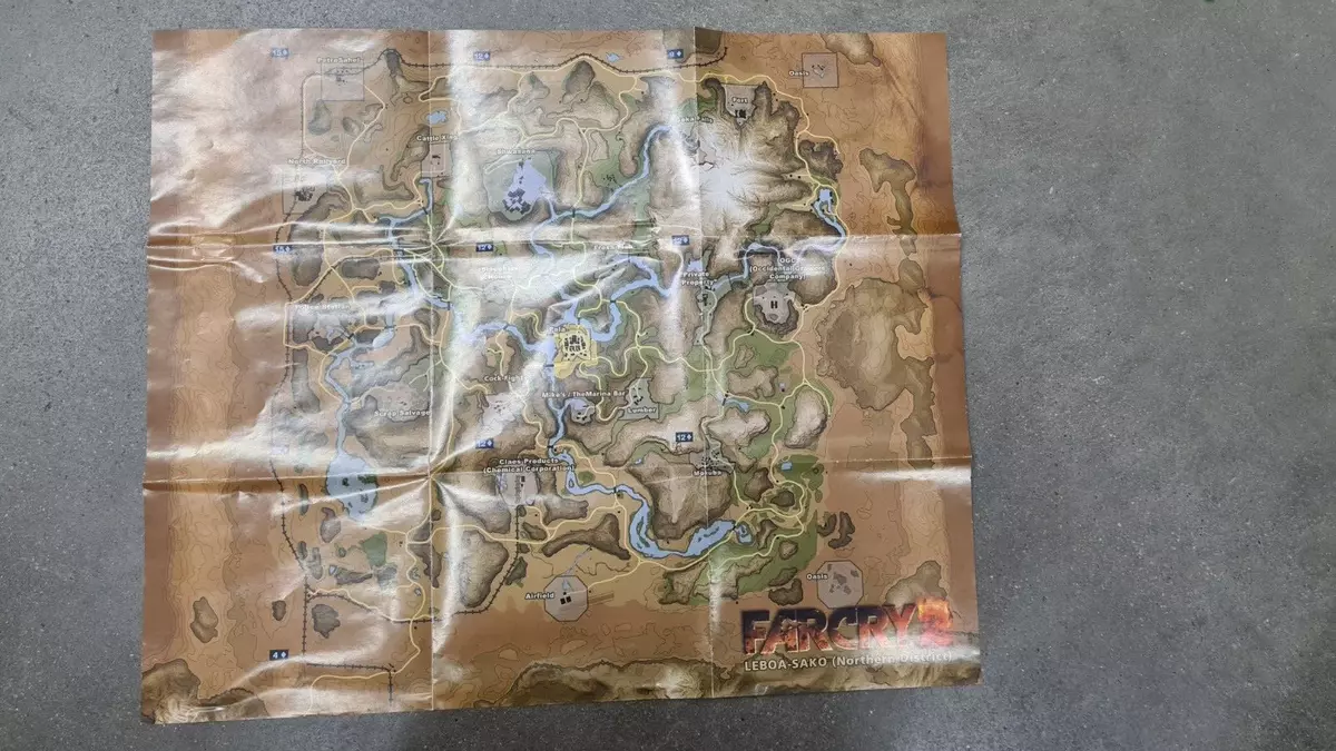 Far Cry 2 Double Sided Map Only Original Genuine No Game