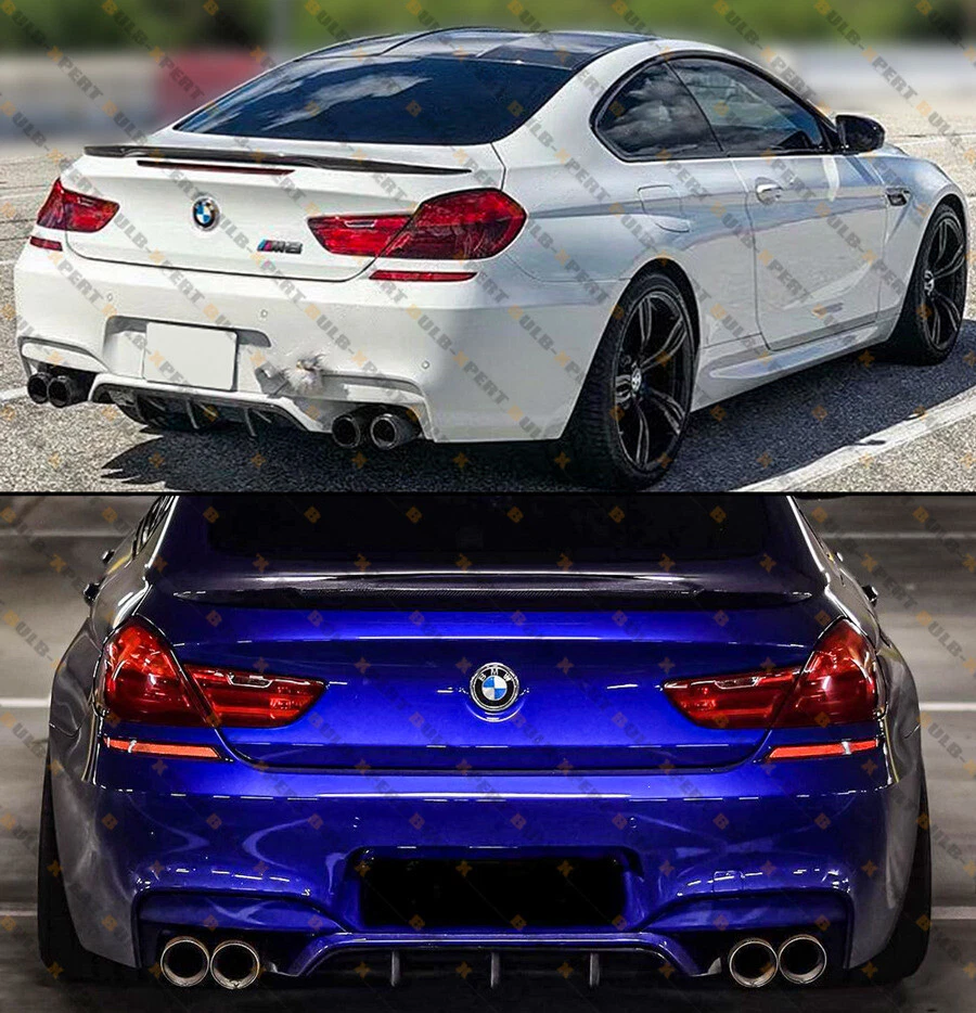 Difusor de parachoques trasero de fibra de carbono real estilo V1 para BMW F06 F12 F13 M6 2012-2018 Foto 4 de 4