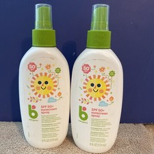 2-Babyganics Sunscreen Spray SPF 50 Tear Free UVA/UVB Protection 6 Oz Each-NEW