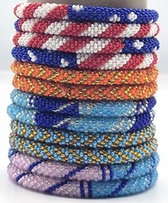 One Dozen Wholesale Handmade Glass Seed Beads Nepal Bracelets 5 Different Design