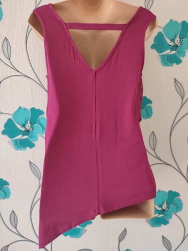 Ladies Pretty Asymmetrical Top In Purple By George Size 8 New Without Tags - Picture 5 of 6