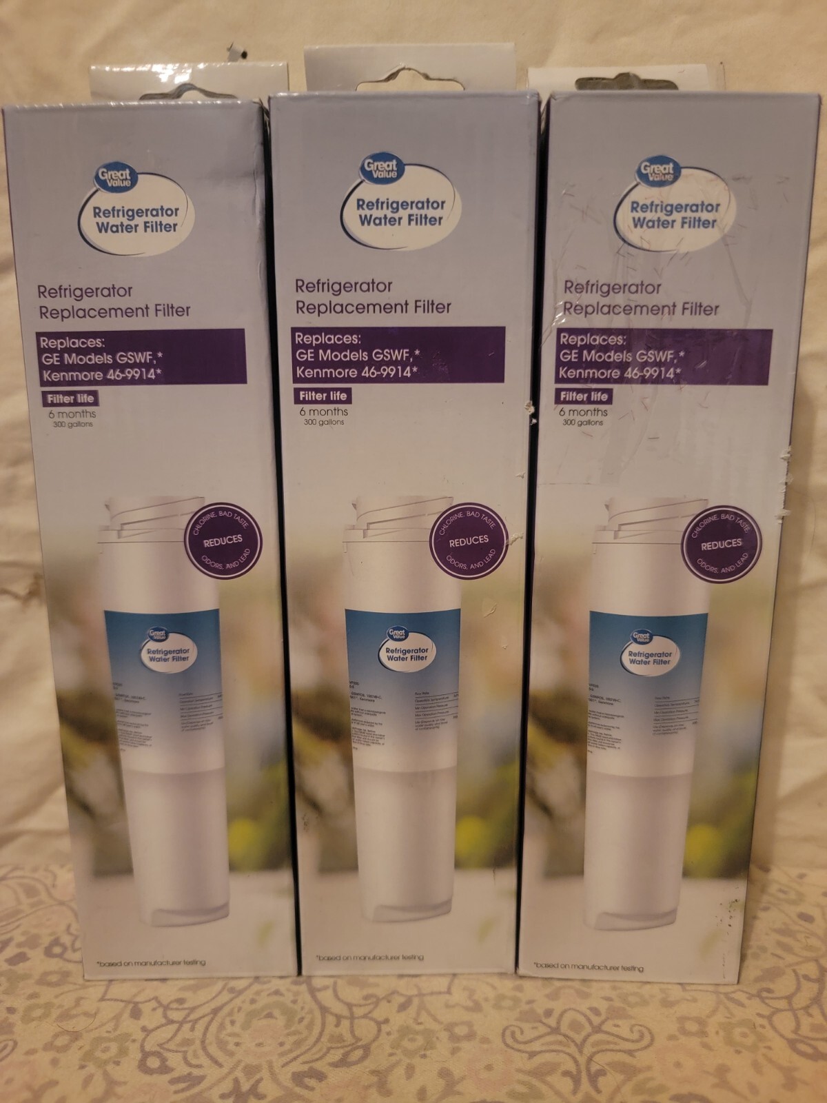 Great Value Refrigerator Water Filter  Ge GSWF & Kenmore 46-9914 SET OF 3