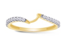 1/5ct Natural Round Diamond Contour Wedding Anniversary Band Ring 14K Gold