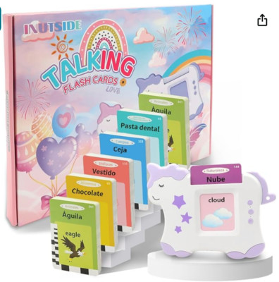 Talking Flash Cards for Toddlers with 224 Sight Words Bilingual - Educational Le