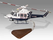 Bell 412 Mercy Air Desk Wood Helicopter New Model Small Scale 1/48