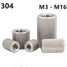 304 Stainless Steel Knurled Lengthen Round Thumb Nuts Standoff Pillar M3-M16