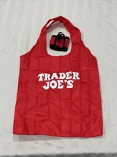 Trader Joe's Micro Tote Bag With Red Grocery Bag Limited Edition (E1)
