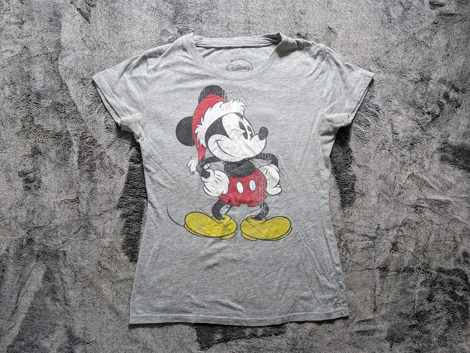 Disney Mickey Mouse Short Sleeve T Shirt Women's Size Large Gray