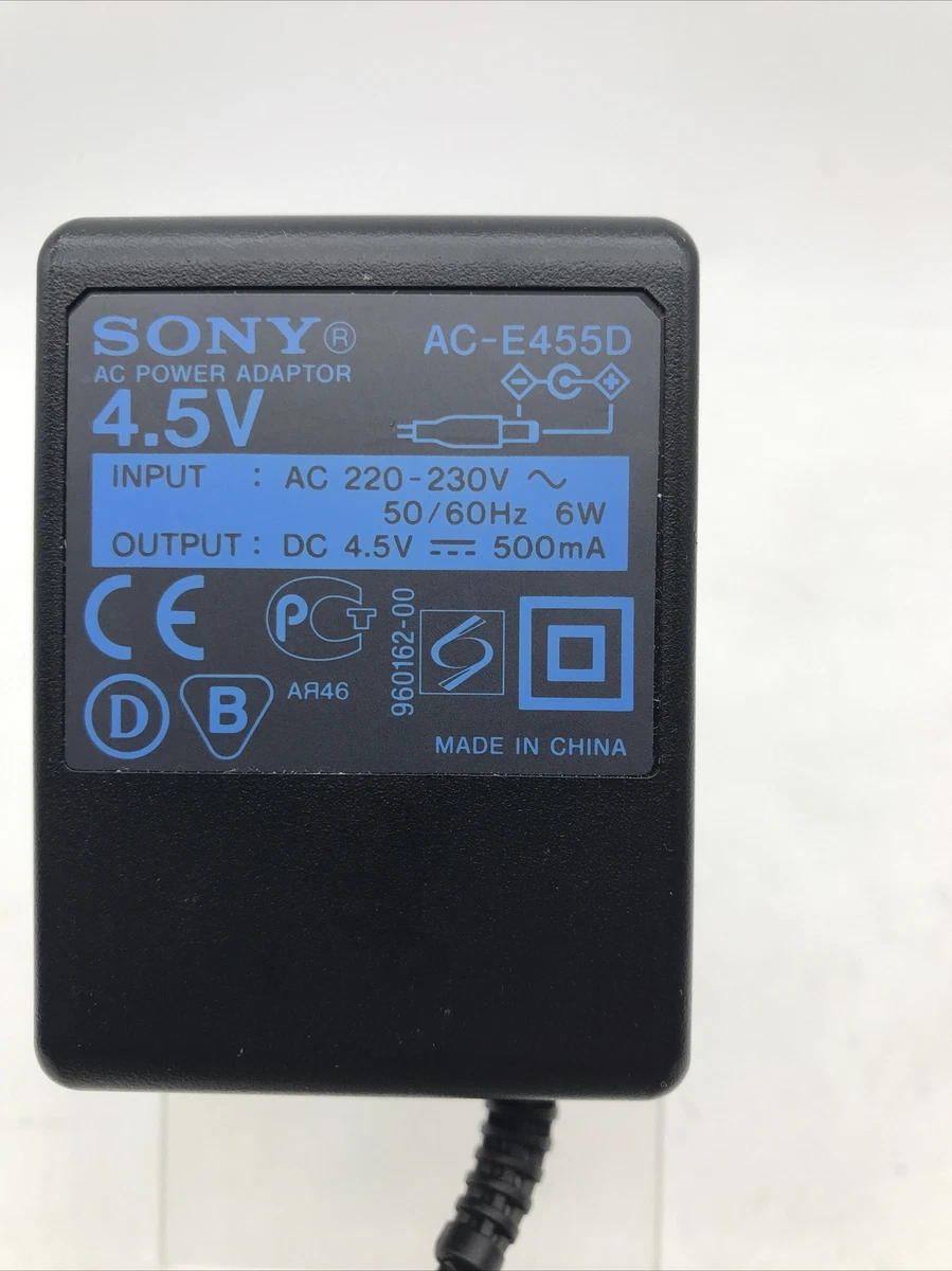 Fuente de alimentación de CA ORIGINAL SONY, MOD: AC-E455D, 4,5V - 0,5A