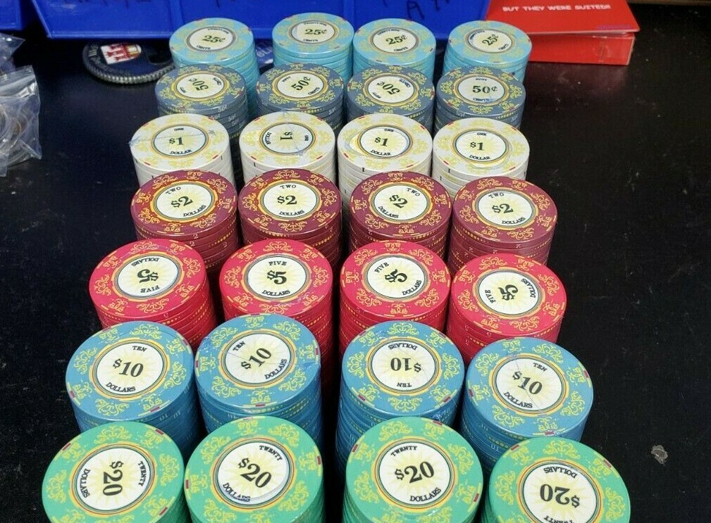 500 Classic Scroll Ceramic 10 Gram Poker Chips Bulk Pick Denominations