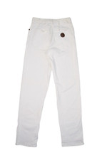 Moschino Jeans Womens 26 White Peace Sign Hippy Slim Straight Made in Italy