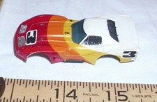 AURORA AFX 3 CHEVY CORVETTE RACER HO SLOT CAR BODY 1970s IN WHITE  RED LIGHTED