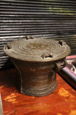 Antique bronze Burmese Rain (Frog) Drum 1