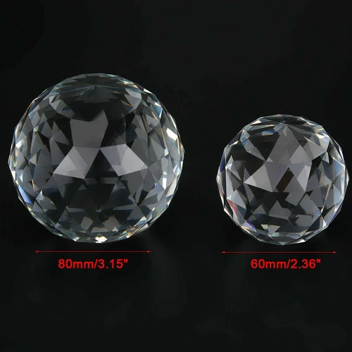 60/80mm Cut Crystal Sphere Prisms Glass Ball Faceted Gazing Suncatcher Crafts IS - Picture 9 of 10