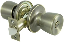 MintCraft T810 Antique Brass Bed & Bath Privacy Door Knob Lockset, 699-5849