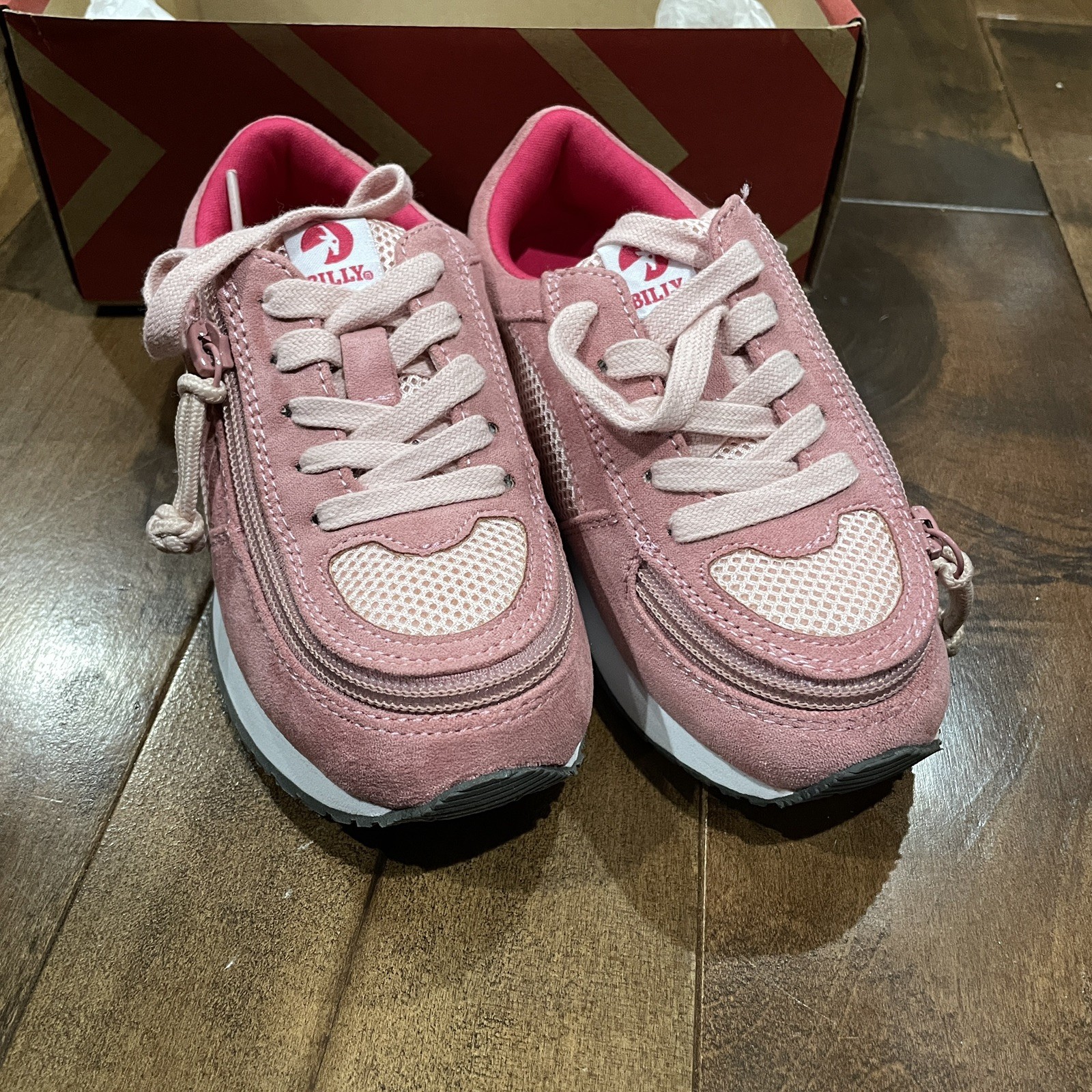 New! Billy Footwear Kid's Sneaker Pink Little Girl 12 Narrow Zip Tennis Shoes