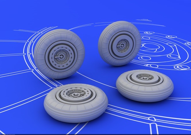 Eduard Accessories 672007 - 1:72 MIG-15 Wheels For Eduard - Resin Kit - New