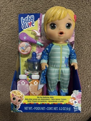Baby Alive Mix My Medicine Doll Kitty-Cat Pajamas Doctor Accessories Drinks New