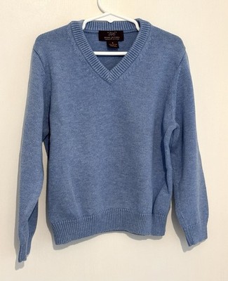 Brooks Brothers 346 Boys Light Blue Cotton Sweater Size Small