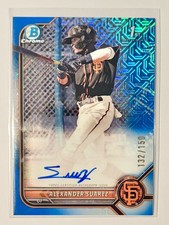 ALEXANDER SUAREZ 2022 BOWMAN CHROME 1ST BLUE MOJO REFRACTOR ROOKIE AUTO /150 