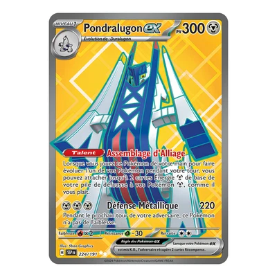 Pondralugon EX 224/191 🇫🇷 Carte Pokémon EV08 Étincelles Déferlantes EV8 FA TCG - Photo 1/4