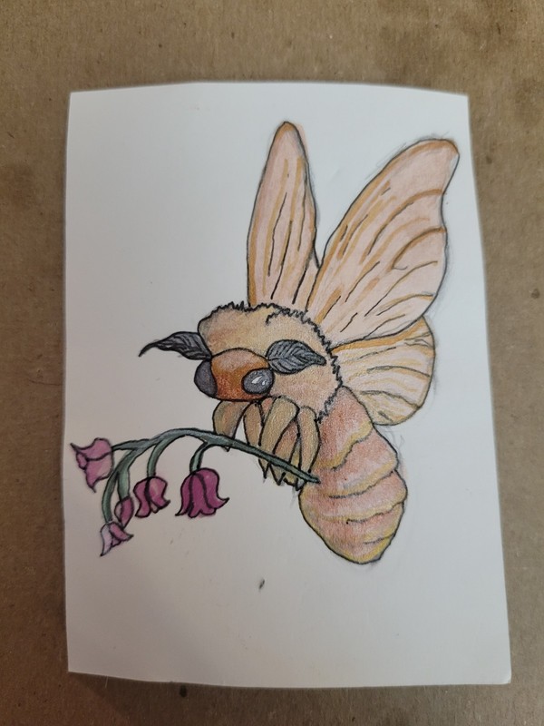 ACEO art card insect, Watercolor Original Painting Signed By Artist