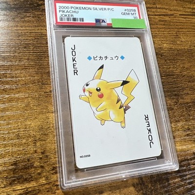 Pikachu PSA 10 Pokemon Silver Playing Card Joker #025B Poker