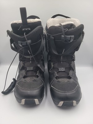 Salomon Faction Snowboard Boots Black Mens Size 8 Quick Pull Lacing All Mountain