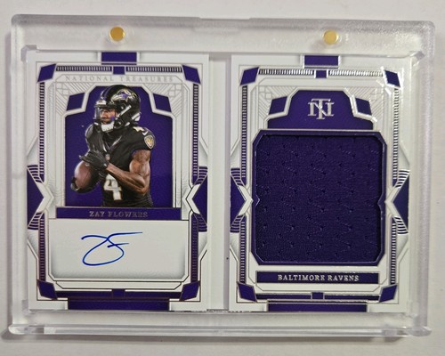 ZAY FLOWERS 2023 National Treasures Rookie First Edition /99 On Card Auto Patch
