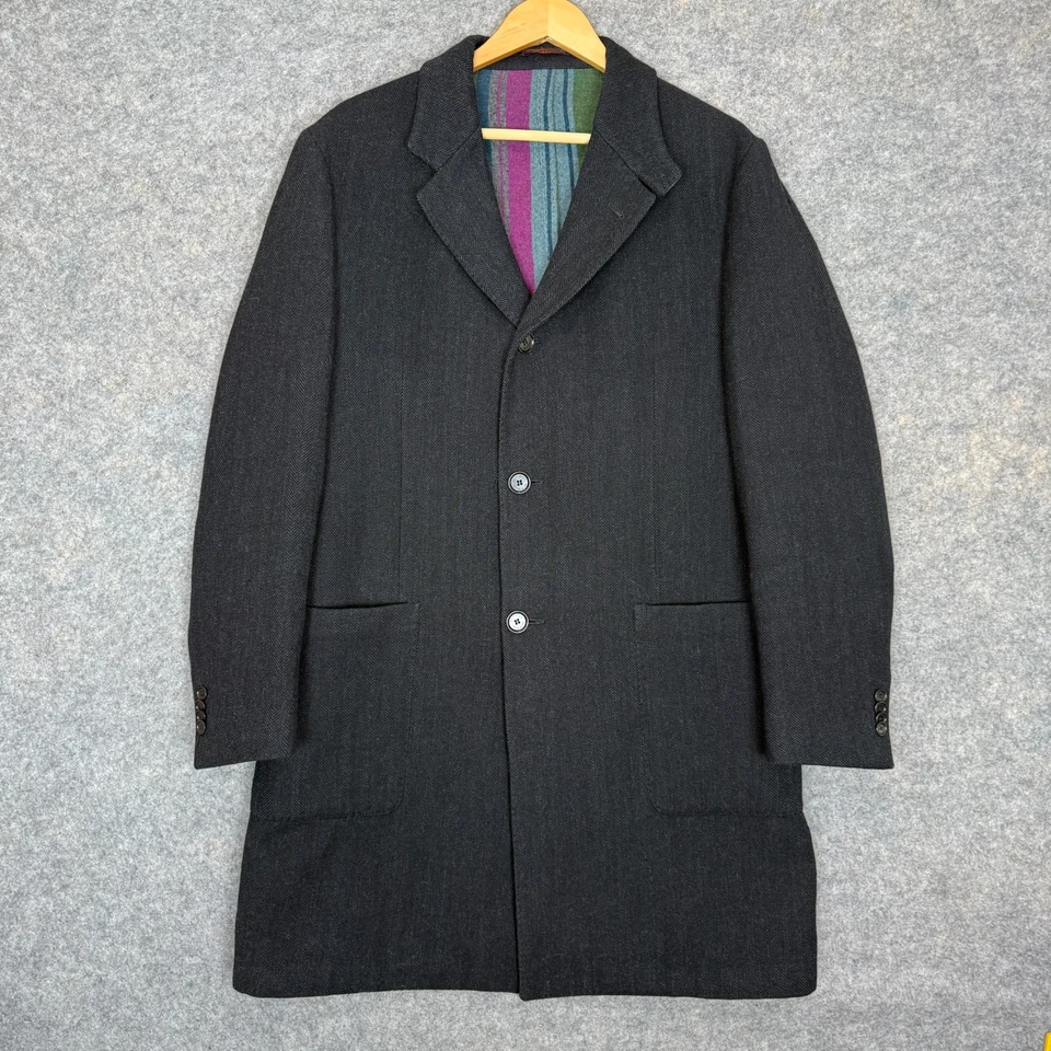 Abrigo Chaqueta de Lana ETRO Tweed para Hombres 54 (US 44) XL Franela Arco Iris Forrado Aria Foto 2 de 4