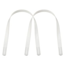 Leather Bag Handle, 2Pcs 23.6" l 1/16" W Leather Purse Strap, White