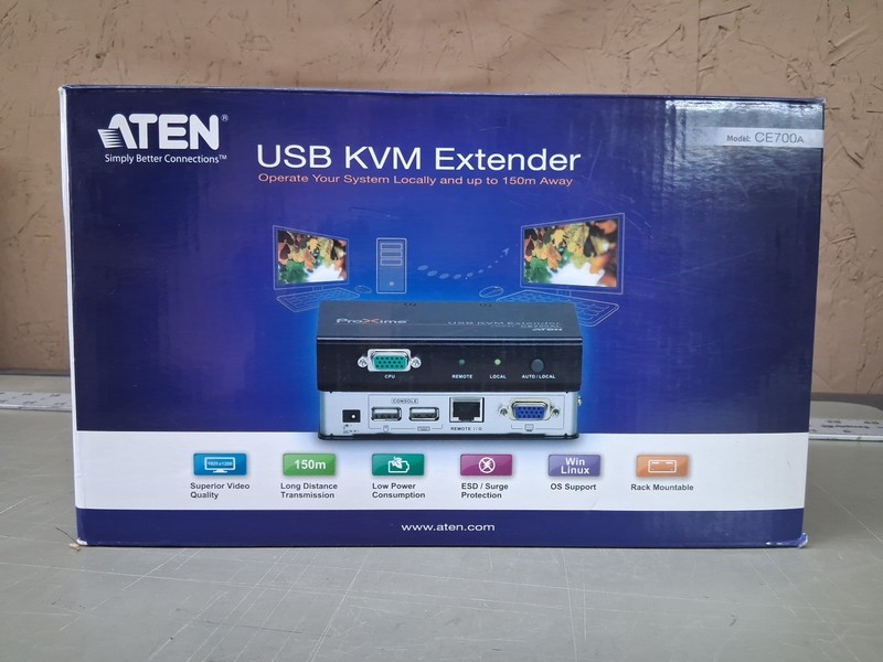 Aten CE700A USB / KVM Console Extender 1:1, Brand new! USB/RJ45/VGA - New