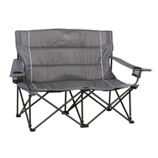 TIMBER RIDGE 2 Person Folding Loveseat Camping Chair Grey