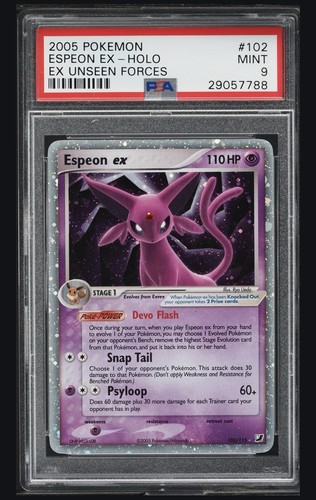 PSA 9 EX Unseen Forces Espeon ex 102/115 Ultra Rare Holo