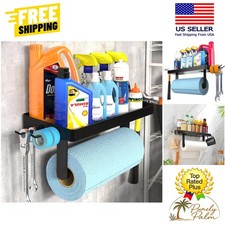 Efficient Wall Mounted Paper Towel Holder and Organizer for Garage Kitchen Use