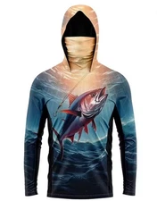 Alibaba Mens Long Sleeve Hooded Fishing Shirt Quick Dry Upf50+ M