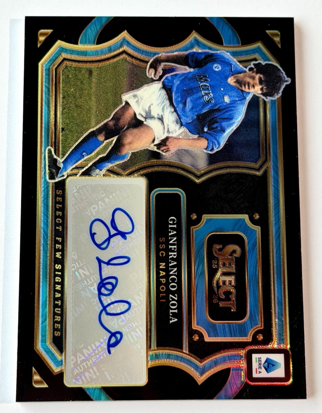 2025-26 Panini Select Few Auto🔥Black 1 of 1🔥 Gianfranco Zola Napoli LEGEND view 3