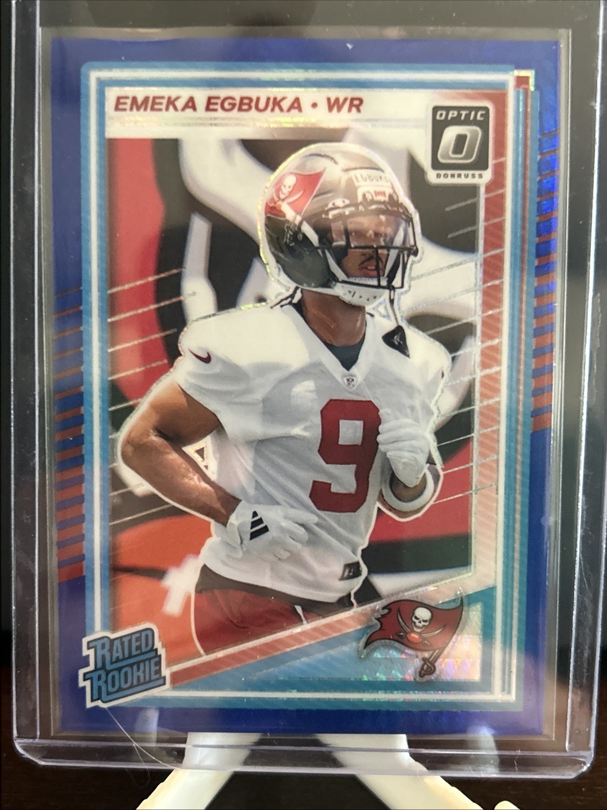 2025 Panini Donruss - Rated Rookie Emeka Egbuka #375 Optic Preview Blue Scope