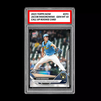 Graded 10 Jacob Misiorowski - 2025 TOPPS NOW #291 RC Rookie