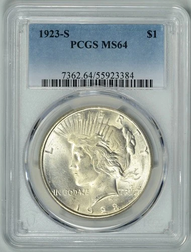 1923-S  PCGS  MS64  Peace Dollar  *  Better Date  * #55923384