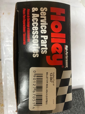 #ad Holley 12 847 Billet Adjustable Regulator New $270.00