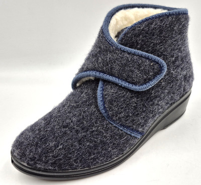 Rohde 2530 Blau Gr. 37,5 Damen Hausschuhe Hausstiefel UVP: 49,90  (4762)
