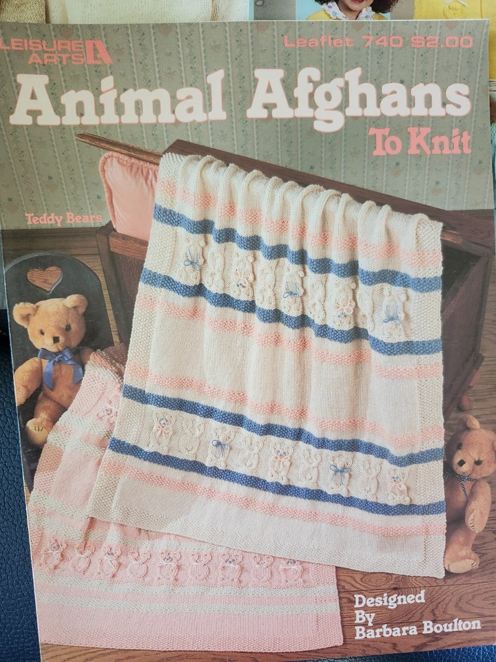 Lot of 3 Leisure Arts 684 OWLS & BUNNIES Sweaters Plus Animal Afghans 715 & 740 - Image 4 of 4