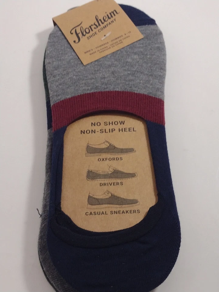Calcetines para hombre Florsheim, No Show tacón antideslizante paquete de 3 poliéster, algodón, spandex. Foto 4 de 4